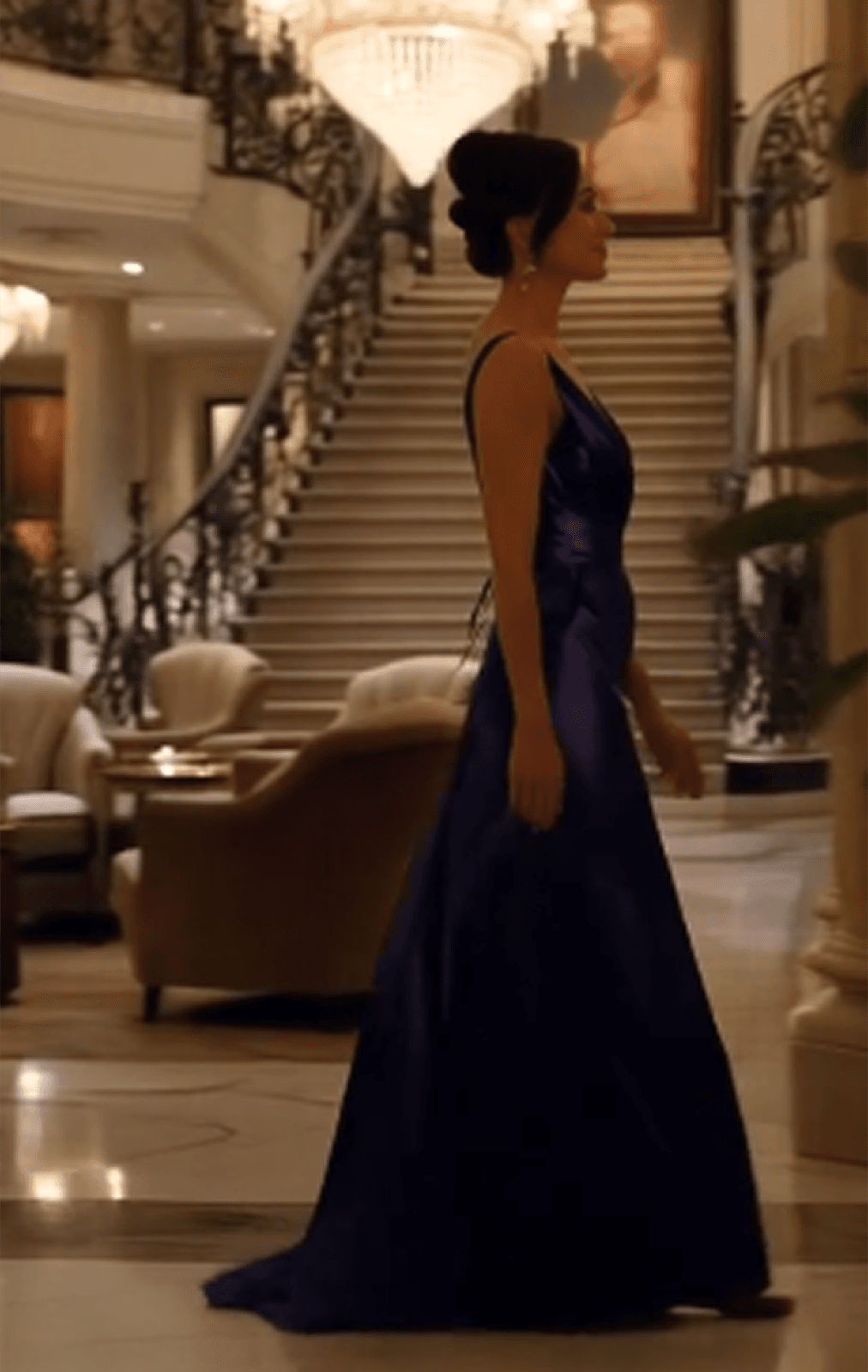 Luxury hotel suite scene, sharp on the left and almost unrecognisable on the right.