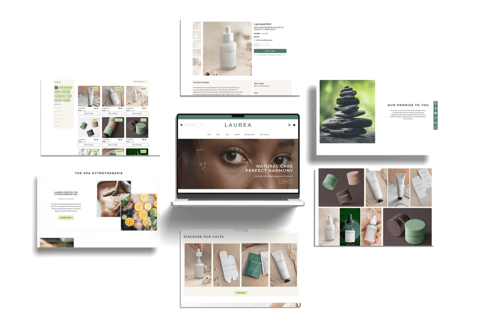 Laurea product mockup: editorial still in neutral lighting